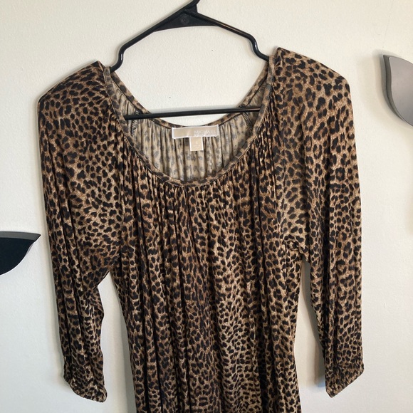 Michael Kors Leopard Print Long Sleeve Blouse - Picture 1 of 6
